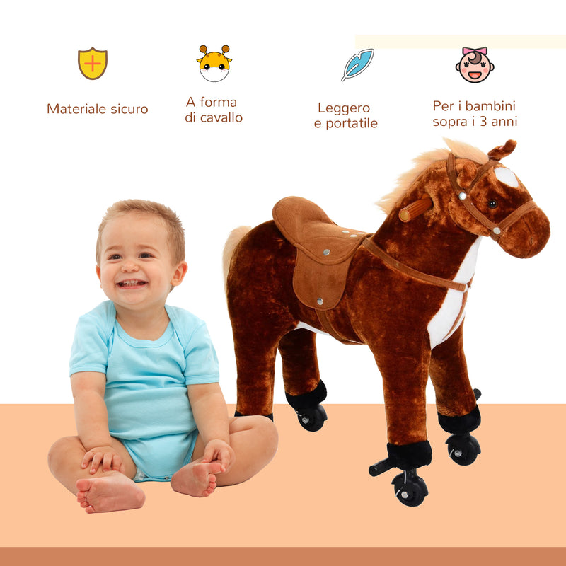 Cavallo Cavalcabile per Bambini con Suoni Marrone -7