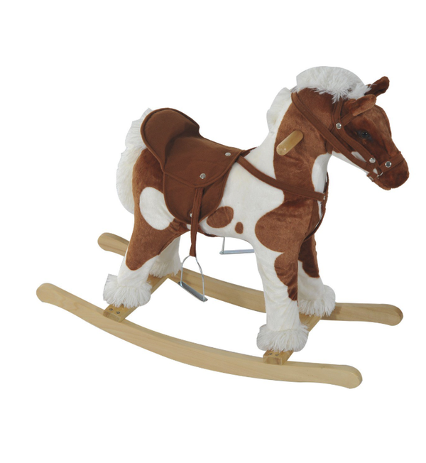 online Cavallo a Dondolo per Bambini con 60Kg Peluche Marrone