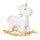 Cavallo a Dondolo Unicorno per Bambini in Legno e Peluche Unicorno Bianco