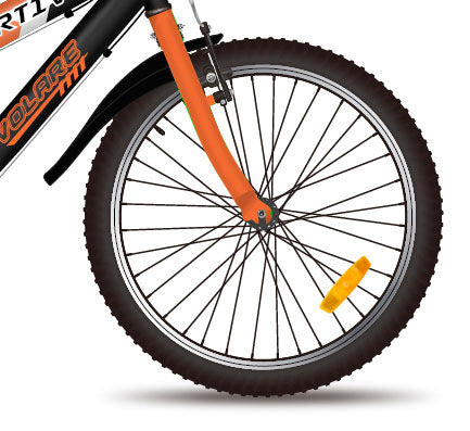 Bicicletta MTB Ragazzo 20” 7V in Metallo Sportivo Arancio-2