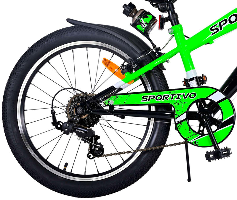 Bicicletta MTB Ragazzo 20” 7V in Metallo Sportivo Verde-6