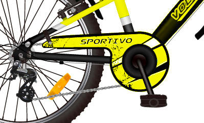 Bicicletta MTB Ragazzo 20” 7V in Metallo Sportivo Giallo-4