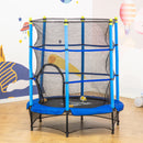 Trampolino Tappeto Elastico per Bambini Ø140x158 cm in Acciaio Blu e Nero-2