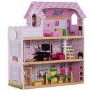 Casa delle Bambole per Bambini a 3 Piani con Ascensore Rosa 60x30x71.5 cm -2