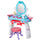Postazione Trucco Specchiera Giocattolo per Bambini con Sgabello   Azzurra