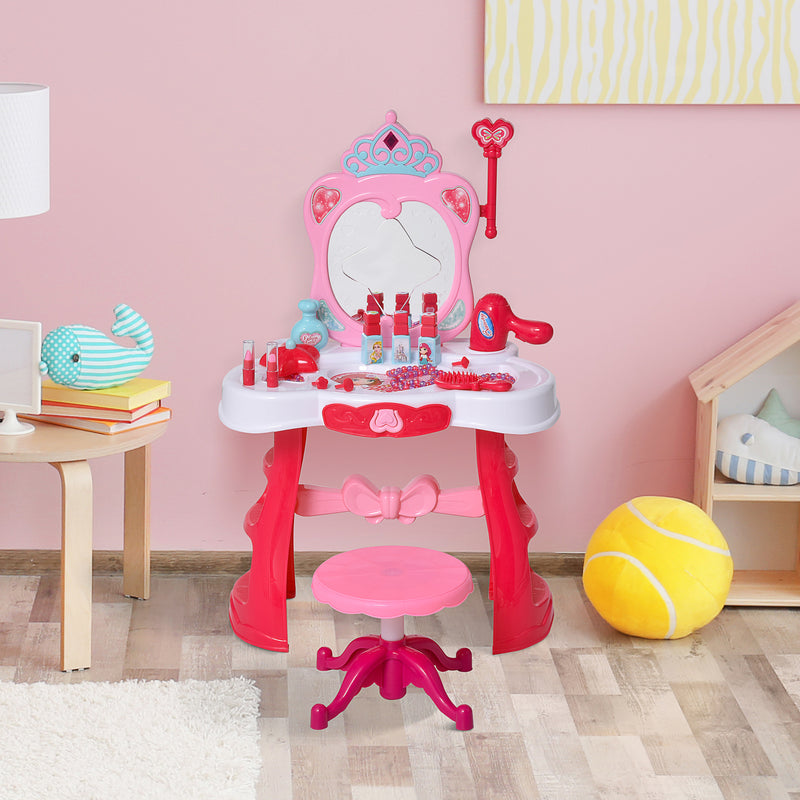 Postazione Trucco Specchiera Giocattolo per Bambini con Sgabello Rosa e  Bianco – acquista su Giordano Shop