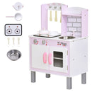 Cucina Giocattolo per Bambini 55x30x80 cm in Pino e MDF con Accessori  Rosa-1