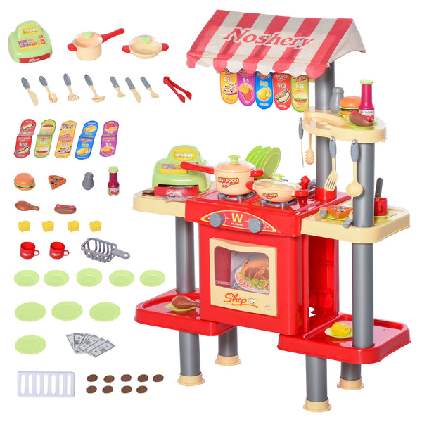 online Cucina Giocattolo per Bambini 69X33X88 cm con 50 Accessori Rossa