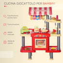 Cucina Giocattolo per Bambini 69X33X88 cm con 50 Accessori Rossa-4