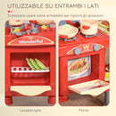 Cucina Giocattolo per Bambini 69X33X88 cm con 50 Accessori Rossa-8
