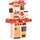 Cucina Giocattolo per Bambini 46x20x64,5 cm con 65 Accessori Beige e Rosa
