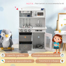 Cucina Giocattolo per Bambini 60,1x31,7x92,9 cm con Luci e Utensili in MDF e PP Bianca-7