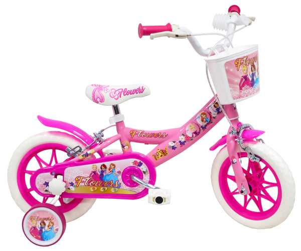 online Bicicletta per Bambina 12" 2 Freni Flowers Rosa