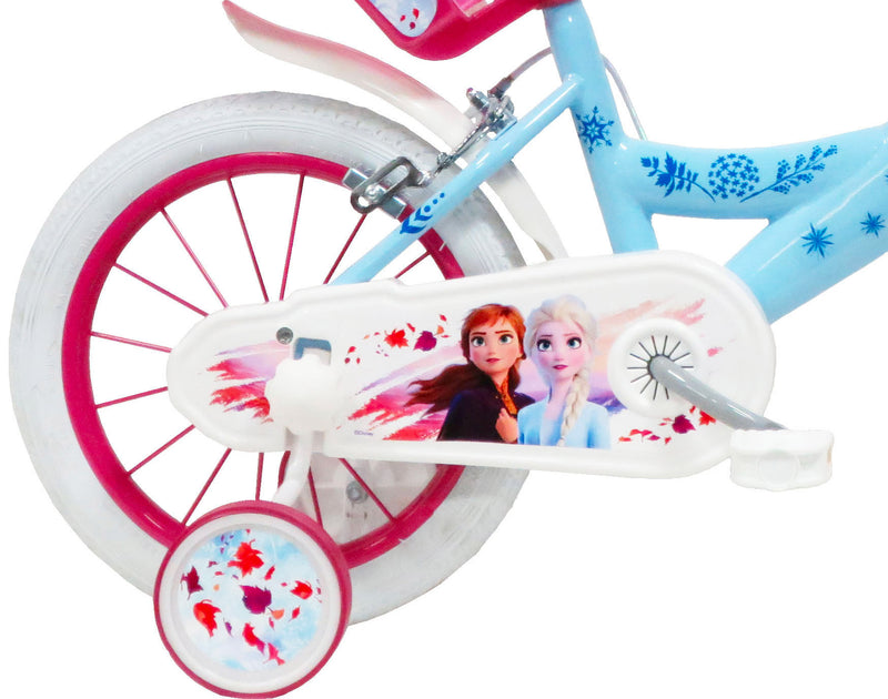 Bicicletta per Bambina 16" 2 Freni Disney Frozen Azzurra-4