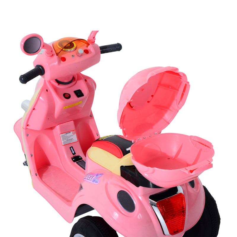 Moto Elettrica per Bambini 6V Motorino Rosa -7