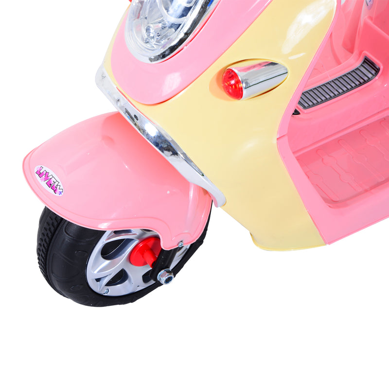 Moto Elettrica per Bambini 6V Motorino Rosa -8