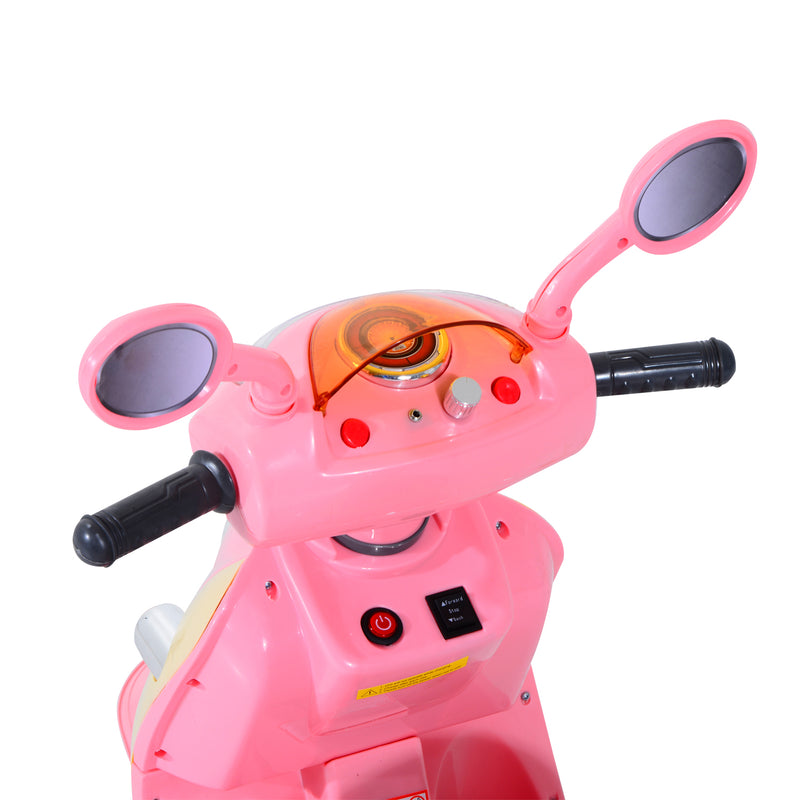 Moto Elettrica per Bambini 6V Motorino Rosa -9