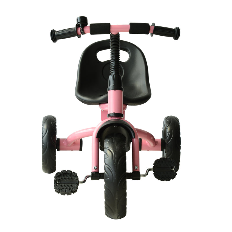 Triciclo per Bambini in Metallo con Campanello e Parafango Rosa -4