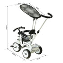 Triciclo per Bambini Maniglione Parasole Barra di Protezione in Metallo Deluxe -3