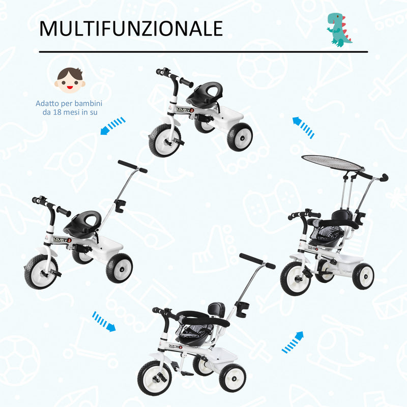 Triciclo per Bambini Maniglione Parasole Barra di Protezione in Metallo Deluxe -4