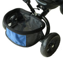 Passeggino Triciclo per Bambini con Maniglione e Tettuccio Nero e Blu -10
