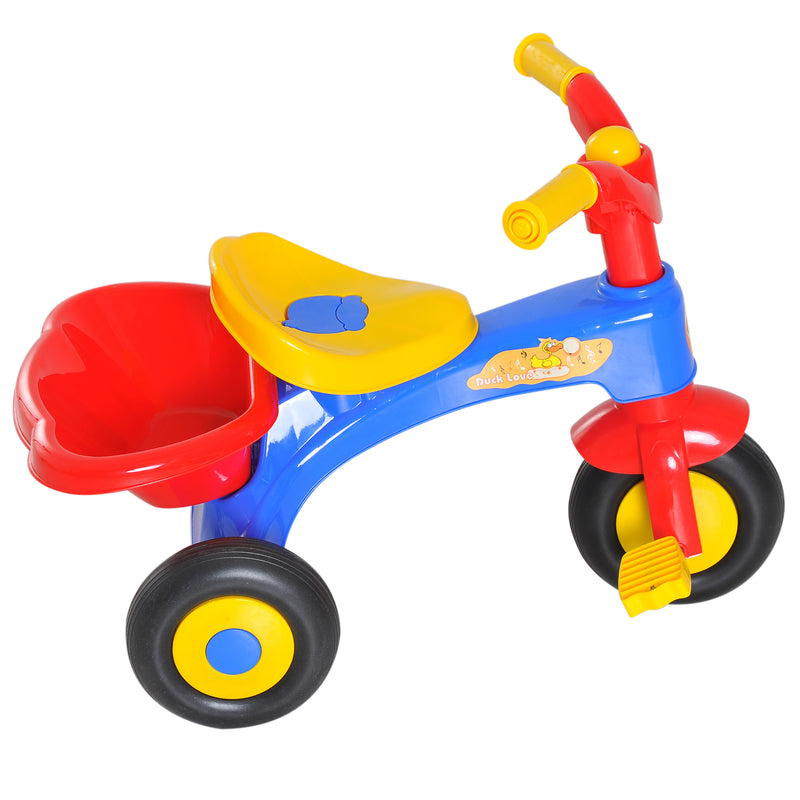 Triciclo a Pedali per Bambini con Cestino Portaoggetti Colorato -5