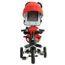 Passeggino Triciclo per Bambini con Maniglione Tetto Parapioggia Regolabile e Cestino Rosso -4