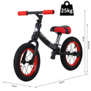 Bicicletta Pedagogica per Bambini 10" Senza Pedali  Nera e Rosso-6