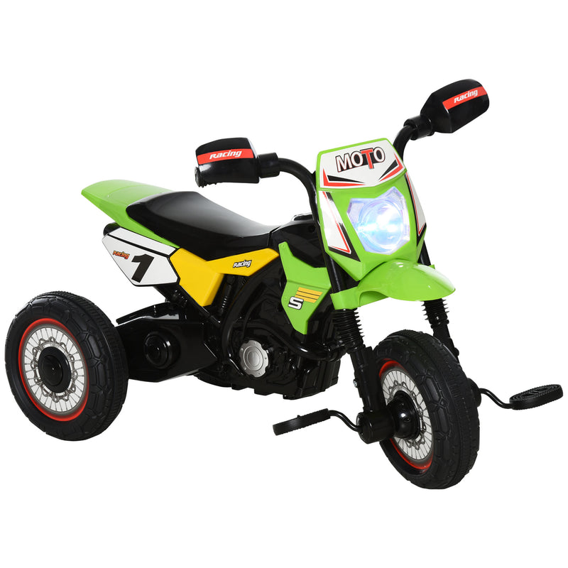 Triciclo a Pedali per Bambini a Forma di Moto Verde-1