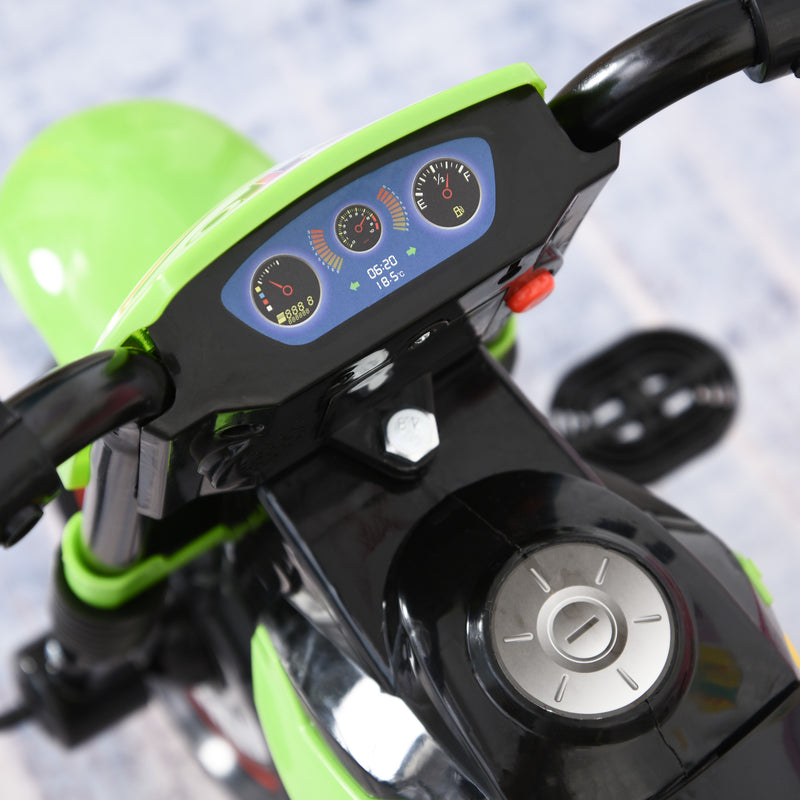 Triciclo a Pedali per Bambini a Forma di Moto Verde-7