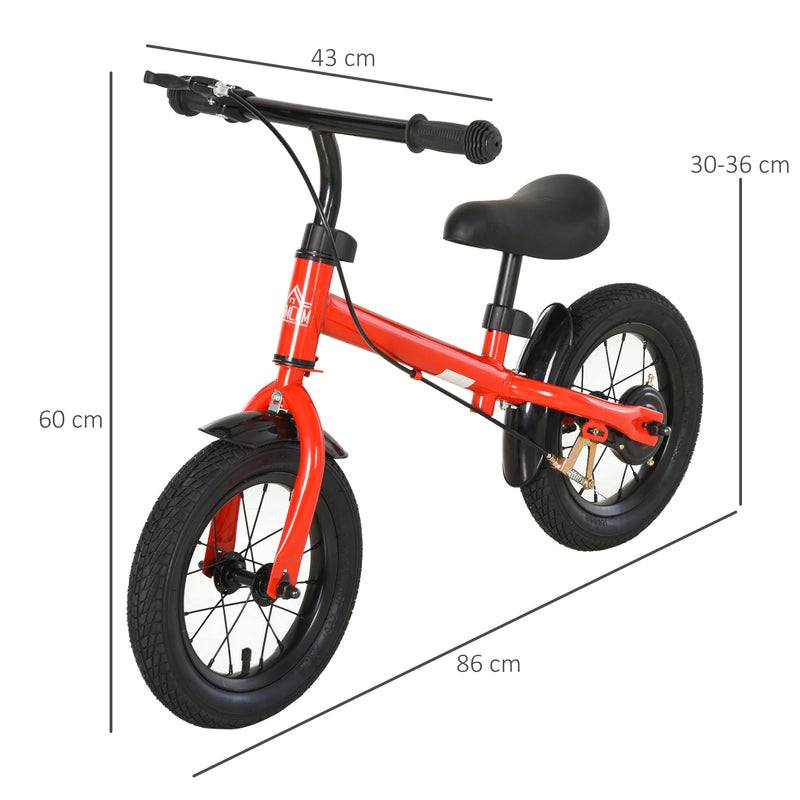 Bicicletta Pedagogica per Bambini 10" Senza Pedali   Rossa-3