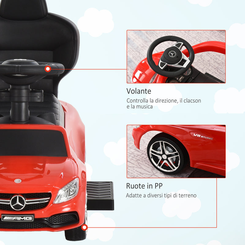 Auto Macchina Cavalcabile per Bambini con Licenza Mercedes AMG Rossa-7