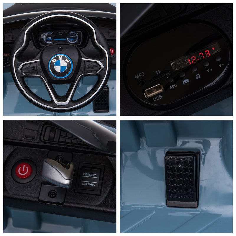 Macchina Elettrica per Bambini 6V BMW I8 Coupè Blu-5