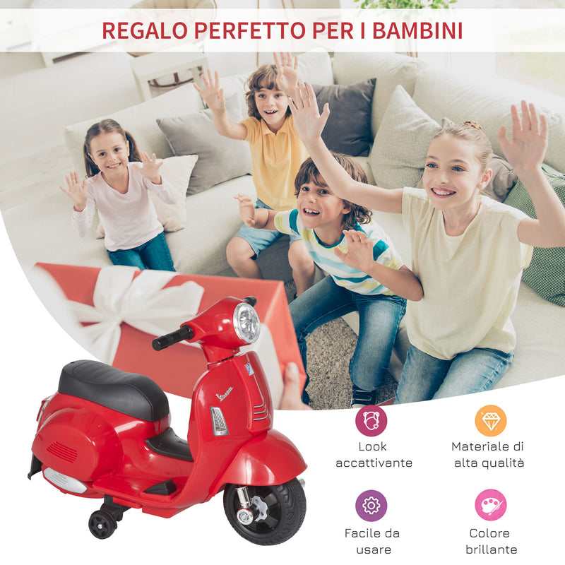 Piaggio Mini Vespa GTS Elettrica 6V  per Bambini Rossa-4