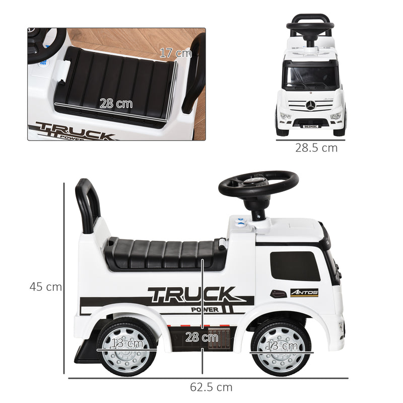 Auto Macchina Cavalcabile per Bambini con Licenza Mercedes Truck Power Bianca-3