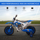 Moto Elettrica per Bambini 6V Motocross Blu-4