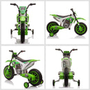 Moto Elettrica per Bambini 12V Motocross Verde-8