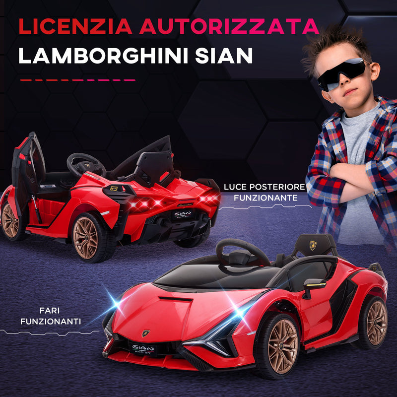 Macchina Elettrica per Bambini 12V con Licenza Lamborghini Sian FKP 37 Rossa-7