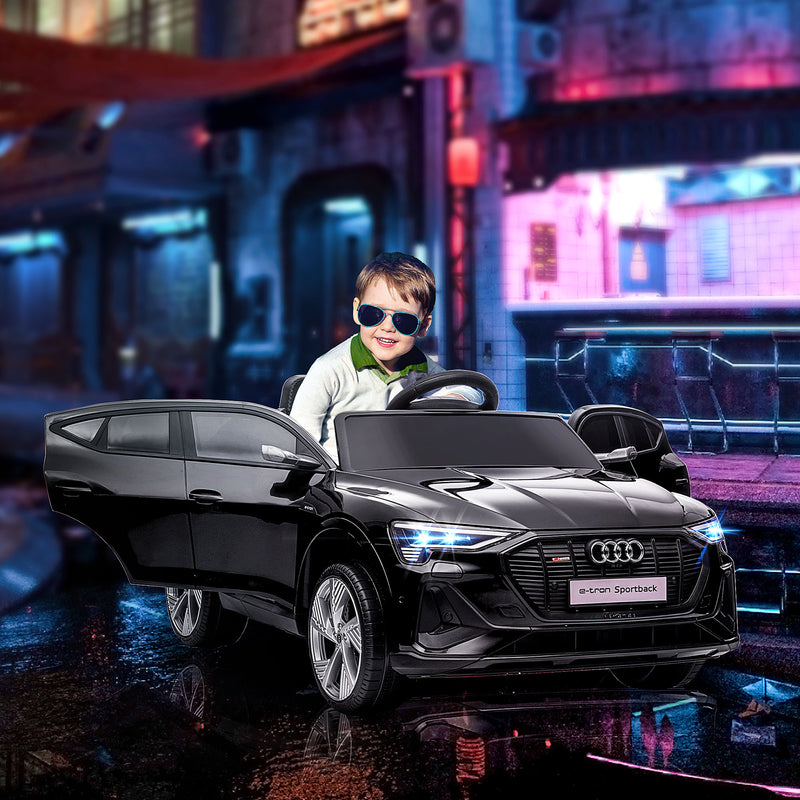 Macchina Elettrica per Bambini 12V con Licenza Audi E-Tron Sportback Nera-2