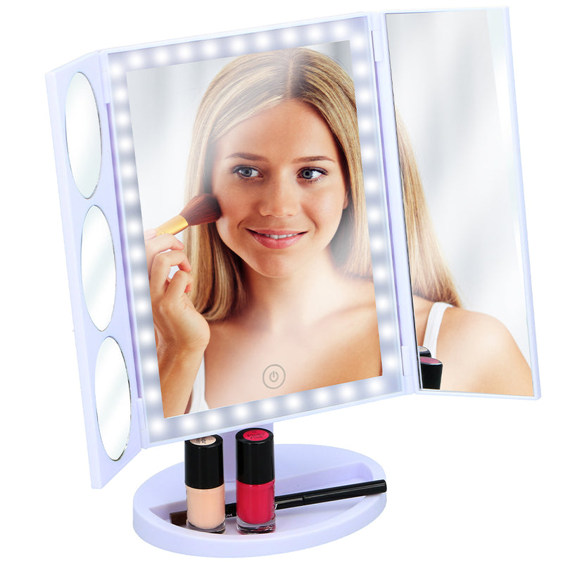 Specchio Cosmetico per Trucco Specchietto Makeup con 36 Luci Led Richiudibile Grundig-2