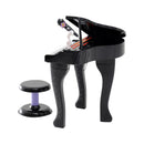 Mini Pianoforte Giocattolo per Bambini con Microfono e Sgabello Nero -6