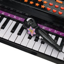 Mini Pianoforte Giocattolo per Bambini con Microfono e Sgabello Nero -8