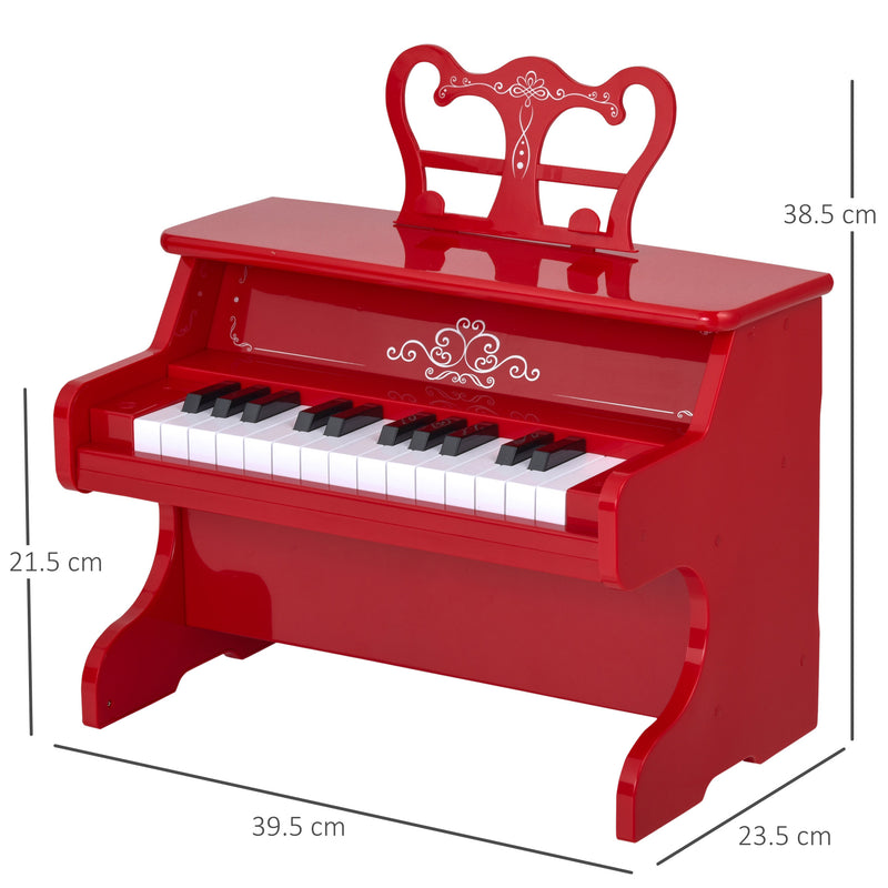 Mini Pianoforte Giocattolo per Bambini 25 Tasti in ABS  Rosso-3