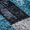 Tappeto Pelo Corto 200x140 cm in Poliestere per Interni Blu Nero e Bianco-8
