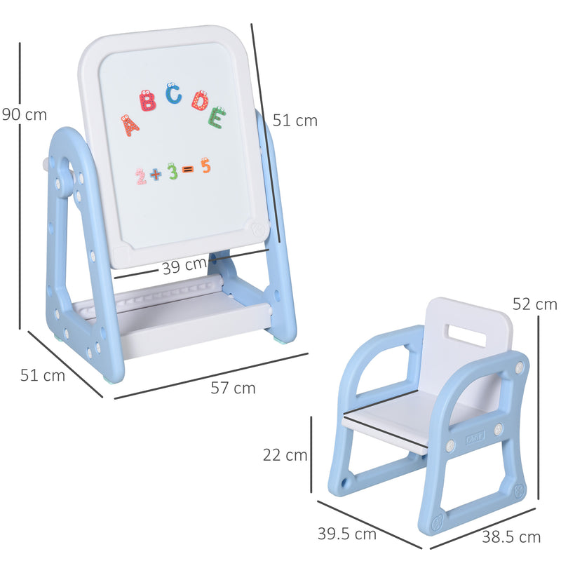 Lavagna Magnetica per Bambini con Sedia Numeri Lettere Bianca e Blu –  acquista su Giordano Shop