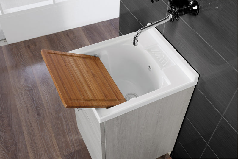 Mobile Lavatoio in Legno 45Cm Rovere Chiaro-3