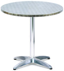 Tavolino Tondo da Giardino Ø70 cm in Alluminio Tosini Silver-1
