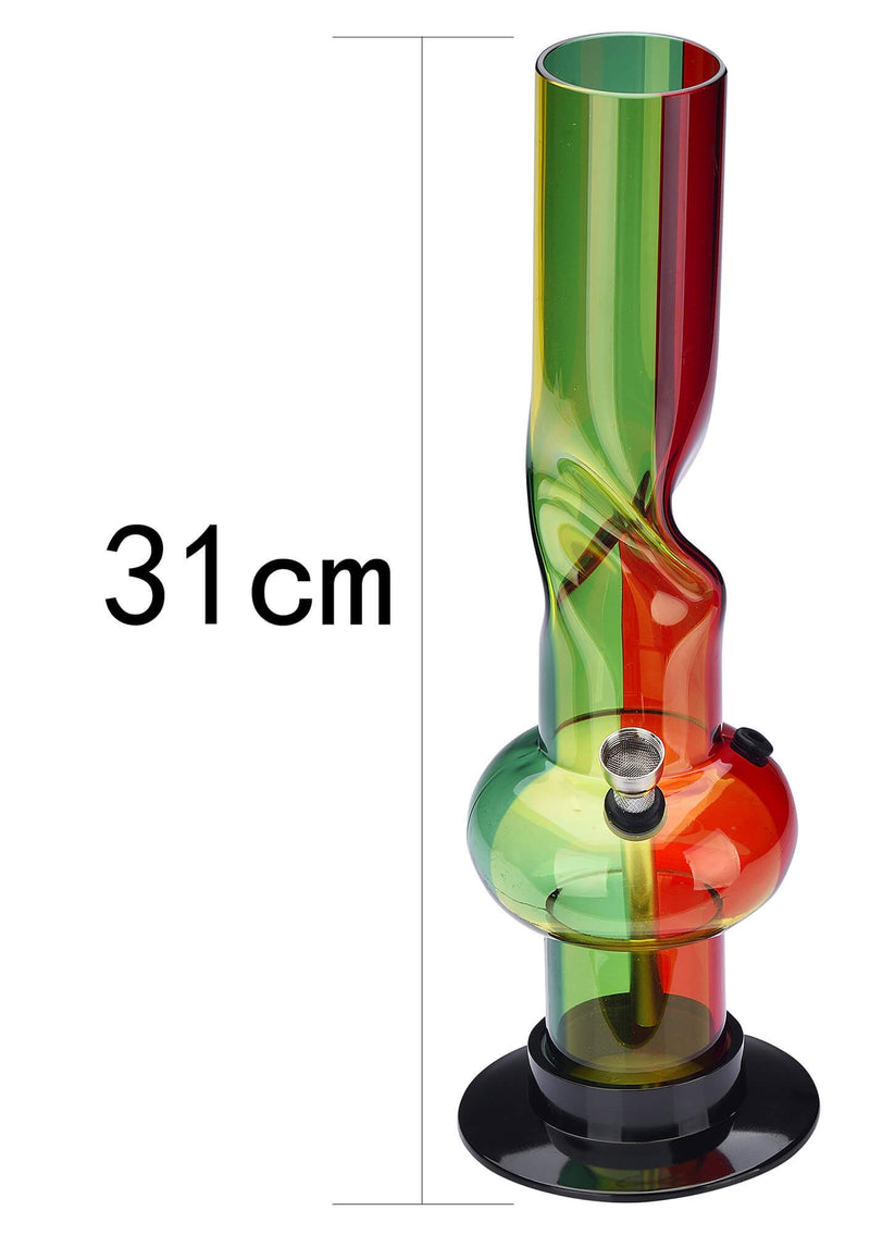 Bong Rasta 32 cm in Acrilico con Rifiniture Jamaica-3