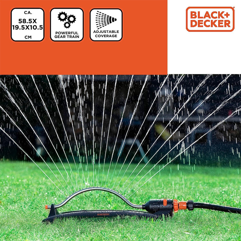 Irrigatore per Prato Girevole con 19 Ugelli Irrigazione da Giardino Oscillante Black & Decker-2
