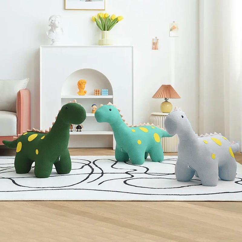 Sedia Poltrona per Bambini a Forma di Dinosauro 90x30x50 cm con Seduta Morbida Verde Scuro-2